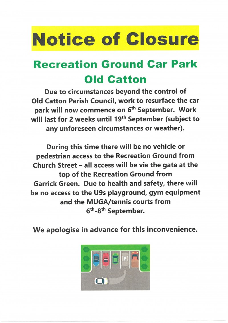 Notice of Closure - Old Catton Recreation Ground