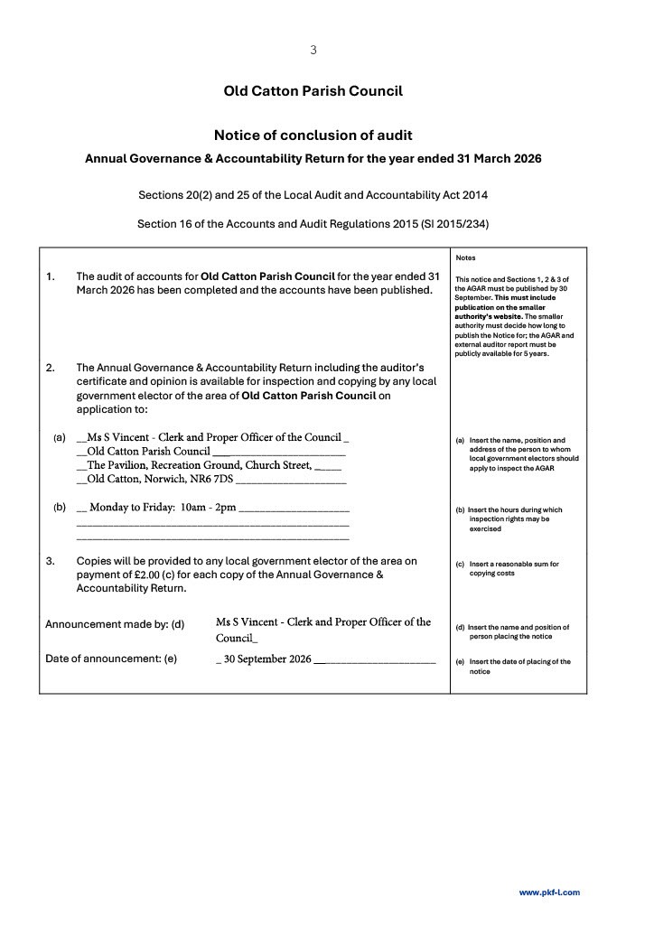 Conclusion of Audit 2025-26