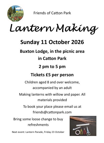 Friends of Catton Park - Lantern Making Workshop 11th October 2026