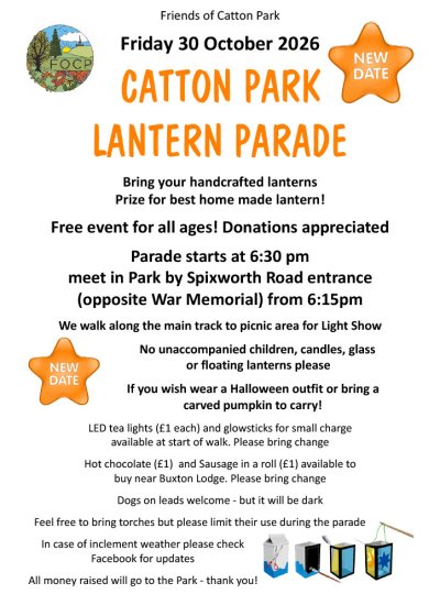 Message from Friends of Catton Park - Lantern Parade Update