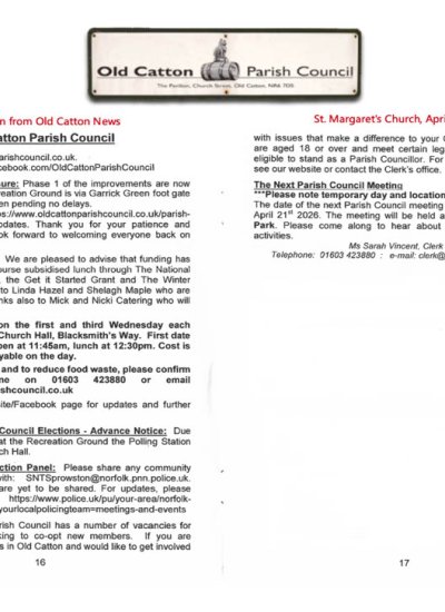Old Catton News, April 2026