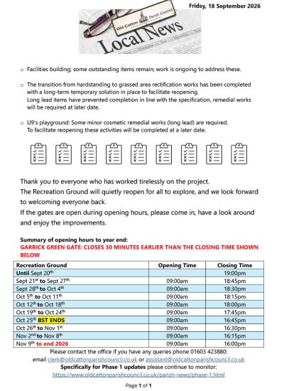 Phase 1 update 18/09/2026