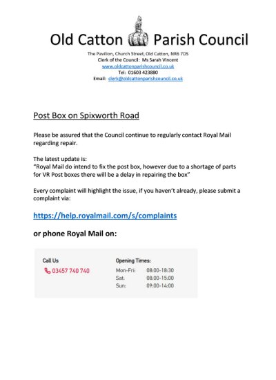 Post Box on Spixworth Road