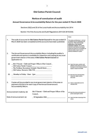Conclusion of Audit 2025-26